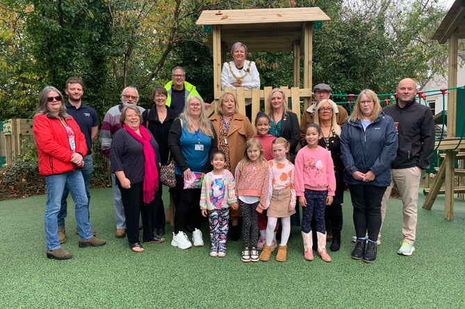 There was a good turn out for the official opening of the new Honeysuckle Way and Grassmere Way play areas on Pillmere housing estate