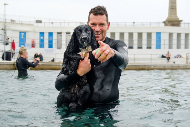 Rich and Buddy at Jubilee Pool Dog Day 2024 on Sunday 3 November. Photo by Penzance Council