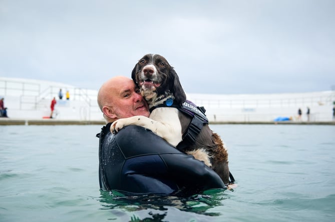 Ricky and Mylo at Jubilee Pool Dog Day 2024 on Sunday 3 November. Photo by Penzance Council