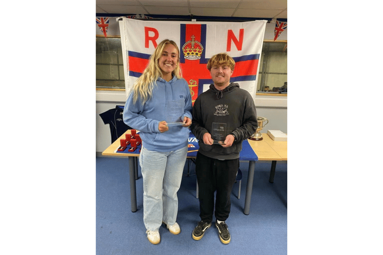 (L-R) Elenie Shotton and Harry Manderson were awarded the rookie lifeguard of the year award