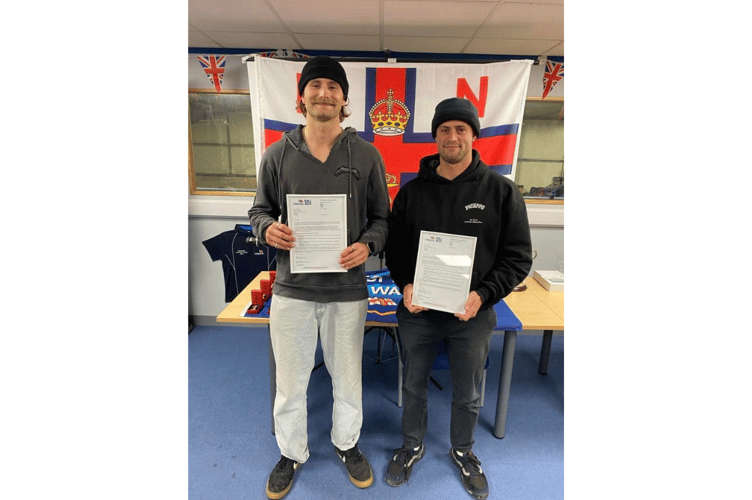 (L-R) Harry Pleasants and Sonny Timson collected the commendations on behalf of the teams involved in the two incidents