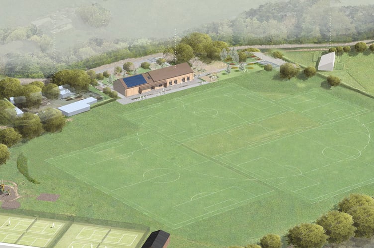 A computer image of the proposed Boscawen Park sports hub 