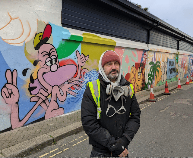 New colourful mural taking shape in Newquay