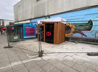 New community cash pod installed by bank in centre of town