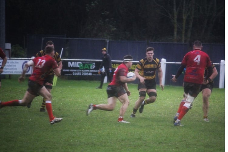 Action from Hinckley as Redruth attack during their 38-11 success in Leicestershire. Picture: Graham MacDonald