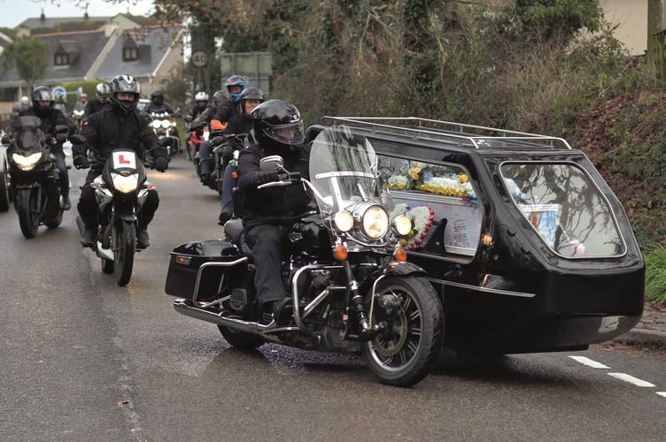 Jozef Stasiak's funeral with motorbike cortege