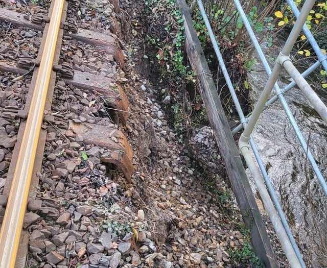 Branch line closed for repairs to be carried out following landslip 