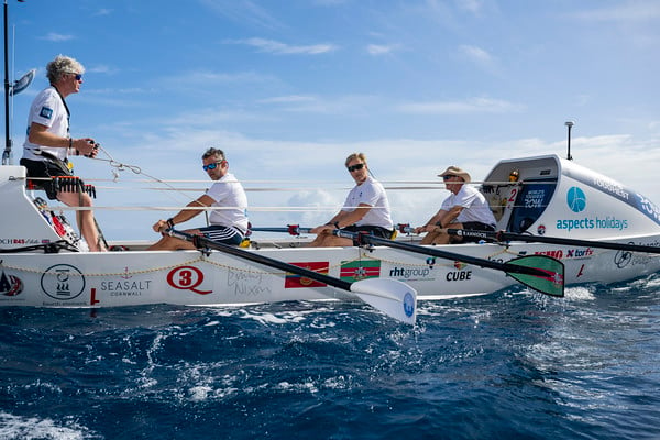 The Invictus Atlantic team will now spend the next six weeks or so rowing two hours on, two hours off battling waves up to 40 feet high. (Picture: World's Toughest Row)