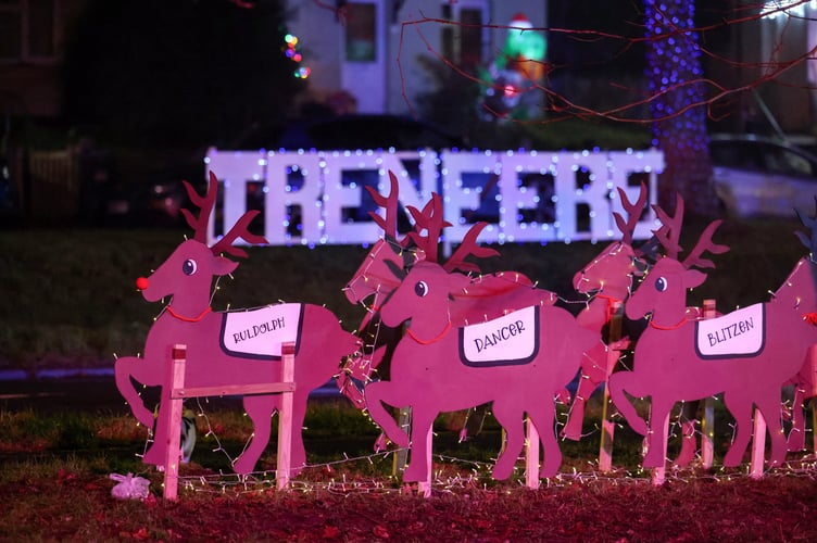 Treneere Christmas Lights are switched on on the evening of Sunday 15 December. Photo by Penzance Council.