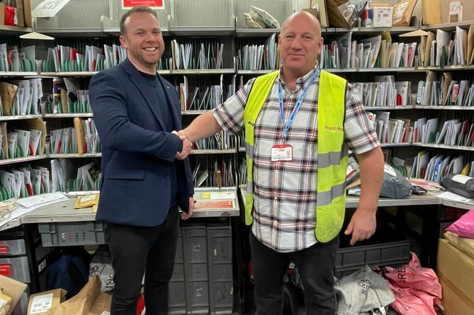 Ben Maguire MP at Royal Mail's Bodmin Delivery Office (Picture: Ben Maguire MP)