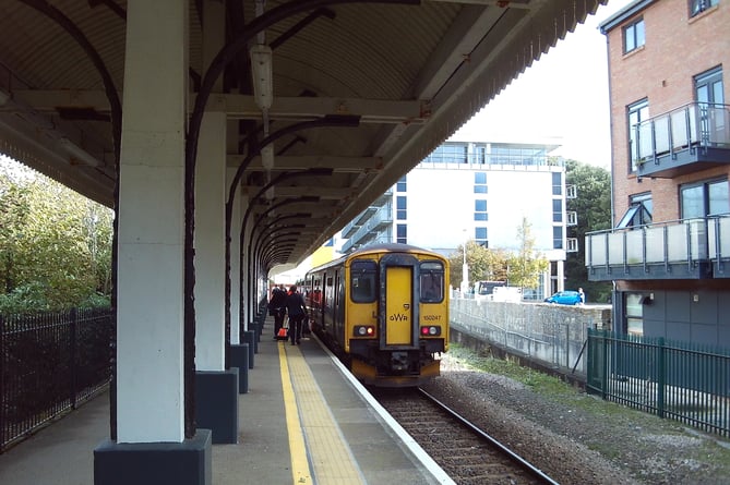 General view of Falmouth Docks Railway Station