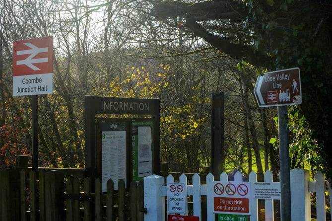 Coombe Junction Halt in Cornwall, one of Britain's quietest train stations. Photo released December 18 2024. Pictures show life at one of Britain's quietest train stations - with grass covered lines serving just one passenger every three days. Coombe Junction Halt in Cornwall is barely used and is one of the loneliest ''and most unique'' railway platforms in the UK. Less than 140 passengers entered or exited Coombe Junction this year - mostly dog walkers. Operated by Great Western Railway it opened in 1896 and serves the villages of Coombe and Lamellion near Liskeard and situated on the Looe Valley Line.
