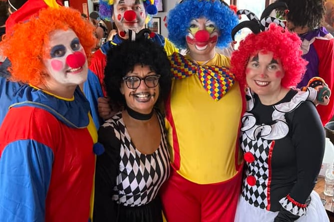 Clowning around en route, just some of those who took part in the annual Saltash Pram Race