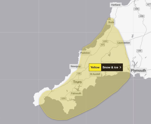 Yellow weather warning for snow and ice issued for Thursday January 9