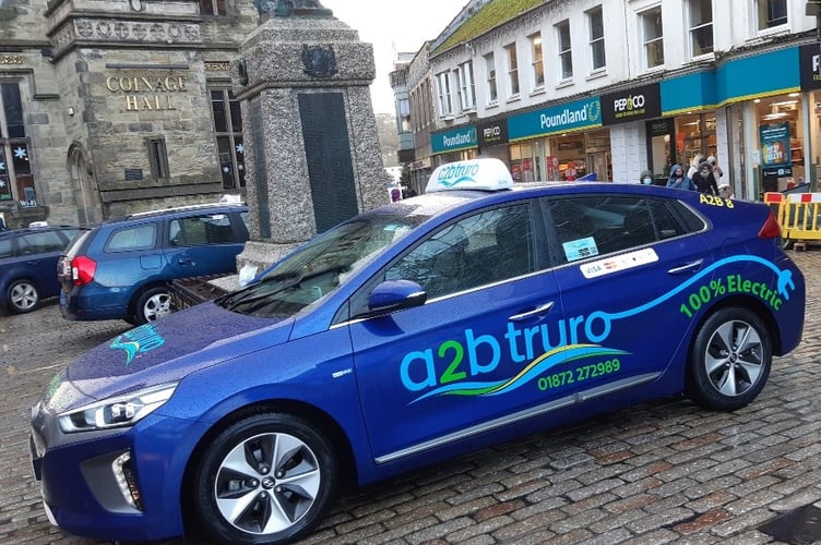 An A2B electric vehicle in Truro's Boscawen Street