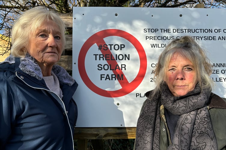 Andrea Feltham, left, and Rose Barnecut are just two of those campaigning against the 200-acre solar park proposal.