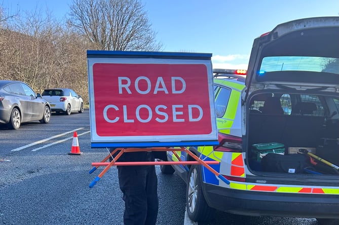 The eastbound carriageway of the A38 was currently closed following a road traffic collision near Liskeard