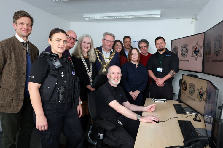 The new West Cornwall CCTV Partnership is officially launched on Thursday 22 January by St Ives Town Council, Penzance Council and Hayle Town Council. Photo by Penzance Council.