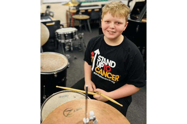 Jack with his drum kit.