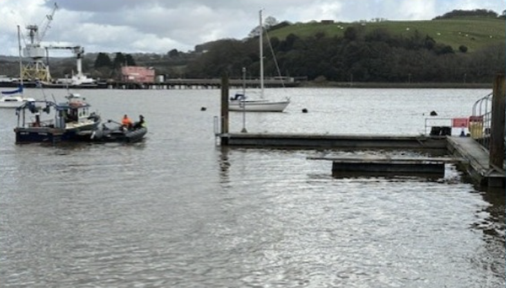 Works have started to repair the Jubilee Green pontoon in Saltash