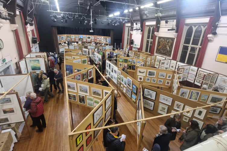 The 56th Arts and Craft exhibition at Liskeard's Public Hall in aid of Cancer Research UK