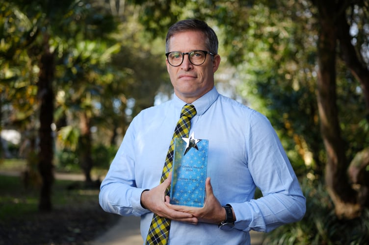 Penzance Councilâs James Hardy has been named Town Clerk of the Year at the National Association of Local Councils (NALC) Star Council Awards held at the House of Lords on 25 February. Photo by Penzance Council