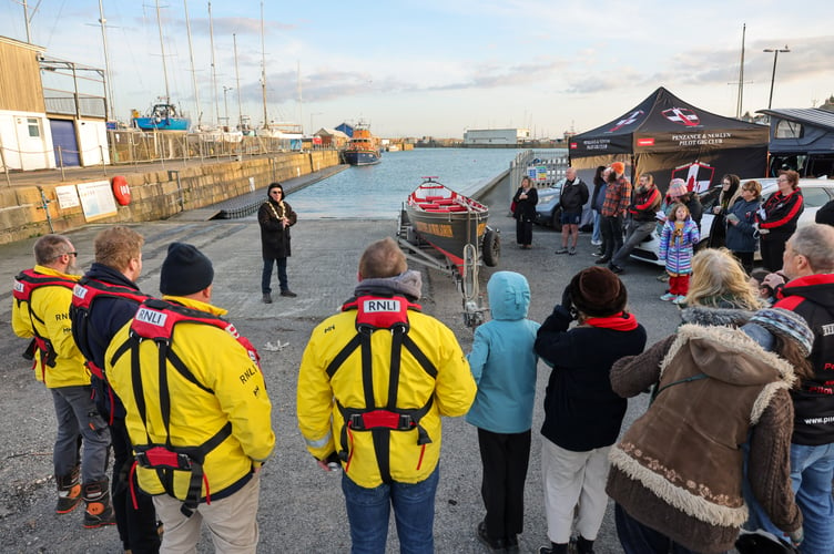 Penzance & Newlyn Pilot Gig Club (PNPGC) held a ceremony to officially bless their new boat in memory of the clubâs founder Julie Saville on Saturday, 1 March, with the help of Rev. Rebecca Fugill, RNLI Penlee Lifeboat coxswain Patch Harvey, and Mayor of Penzance Stephen Reynolds. Photo by Penzance Council