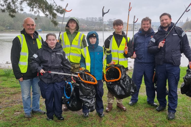 Community volunteer Paul Caruana (left) joins the Sea Cadets at Boscawen Park