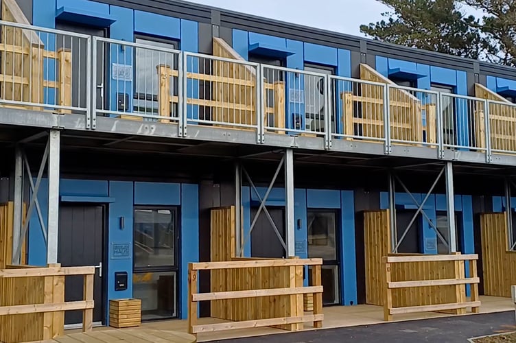 The SoloHaus modular homes at Newtown, near Penzance.