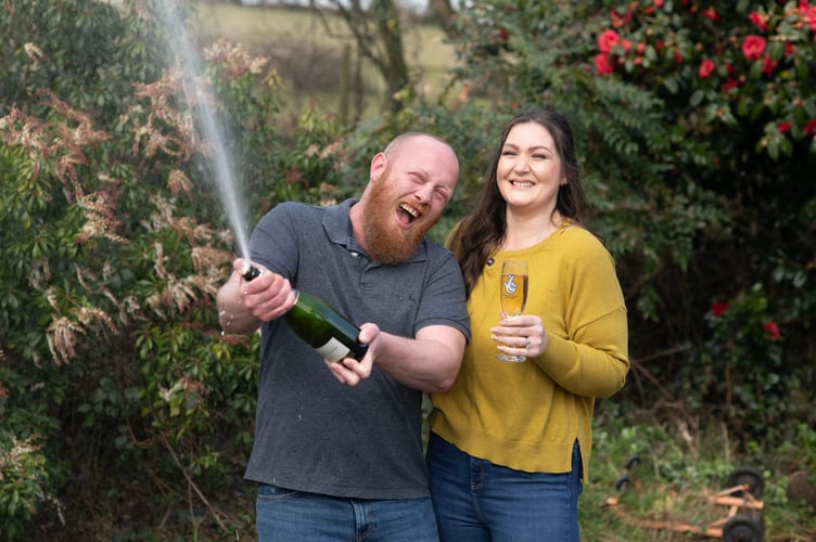 Craig and Debbie Haggie celebrate become the National Lottery's latest millionaire couple